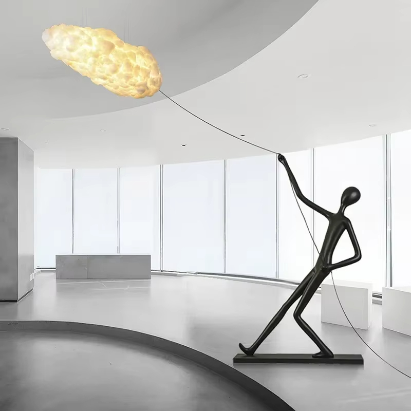 Resin Art Floor Design - Rick-Grande lampe LED en résine, sculpture,
