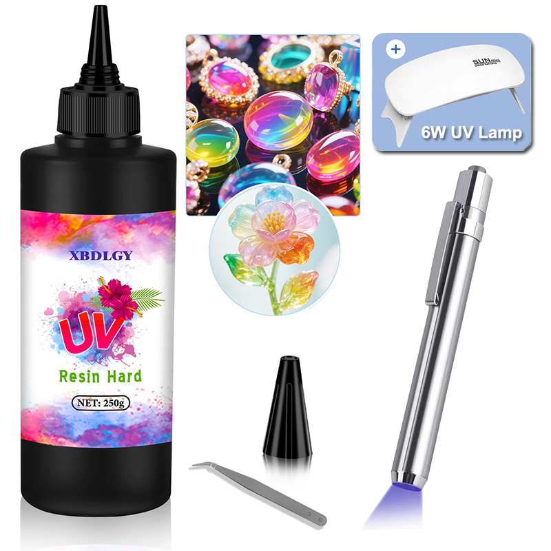 Resin Art Liquid - Colle dure en résine UV 200g/250g/500g,