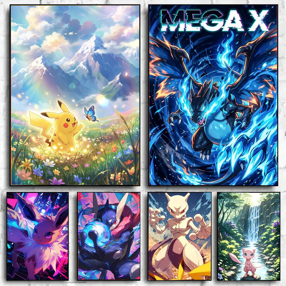 Resin Art Wall Decor - Affiche d'Anime Pokémon Eevee, Art Mural