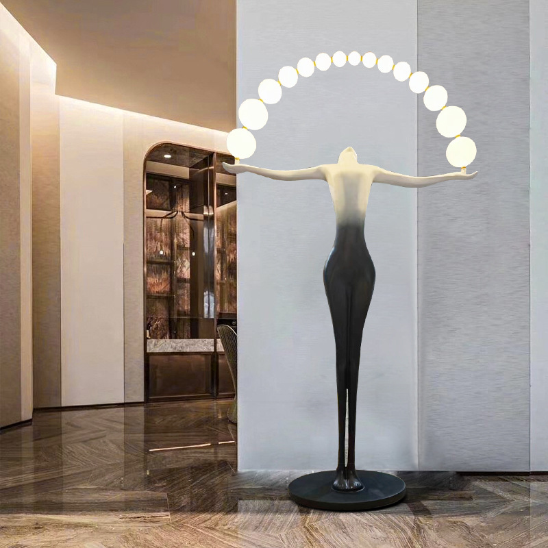 Resin Art Floor Design - Lampe sur pied LED moderne et