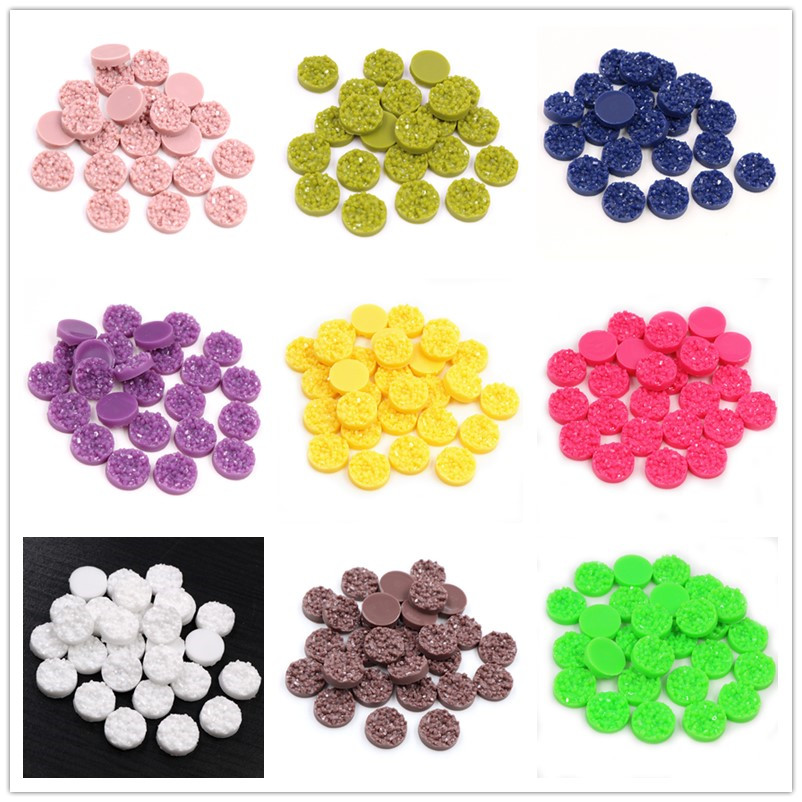 Resin Art Notes - 40 pièces résine Druzy Cabochons dôme