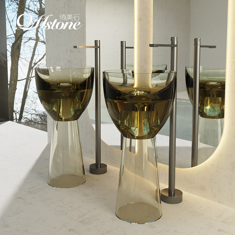 Resin Art Floor Design - Lavabo sur pied en résine colorée