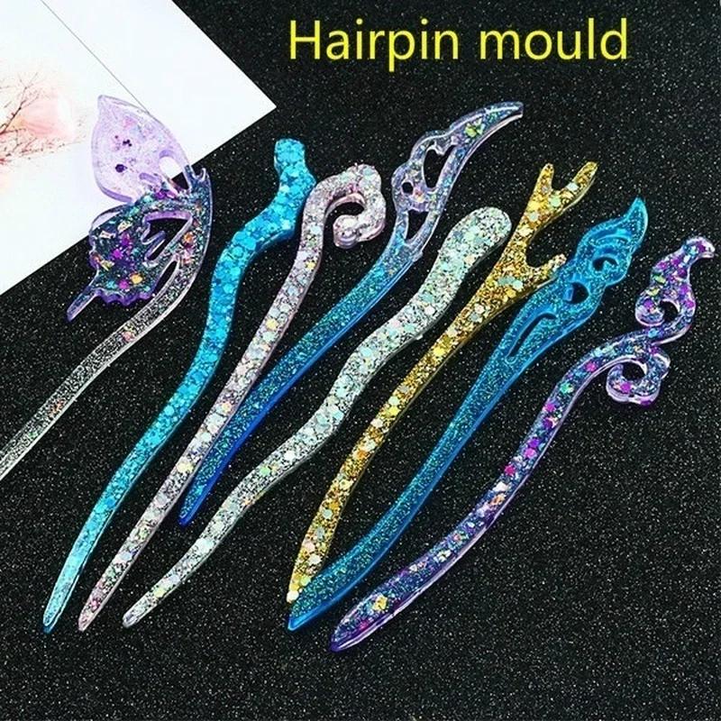 Resin Art Liquid - Épingle à cheveux transparente en Silicone,