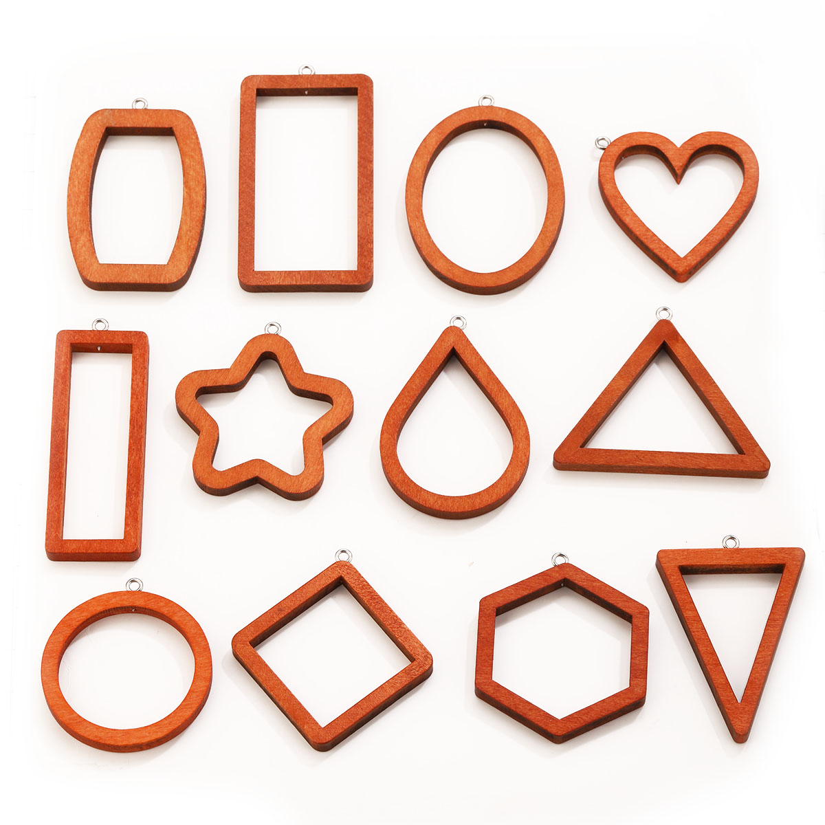 Resin Art Notes - 10 Breloques Géométriques en Bois (Triangle